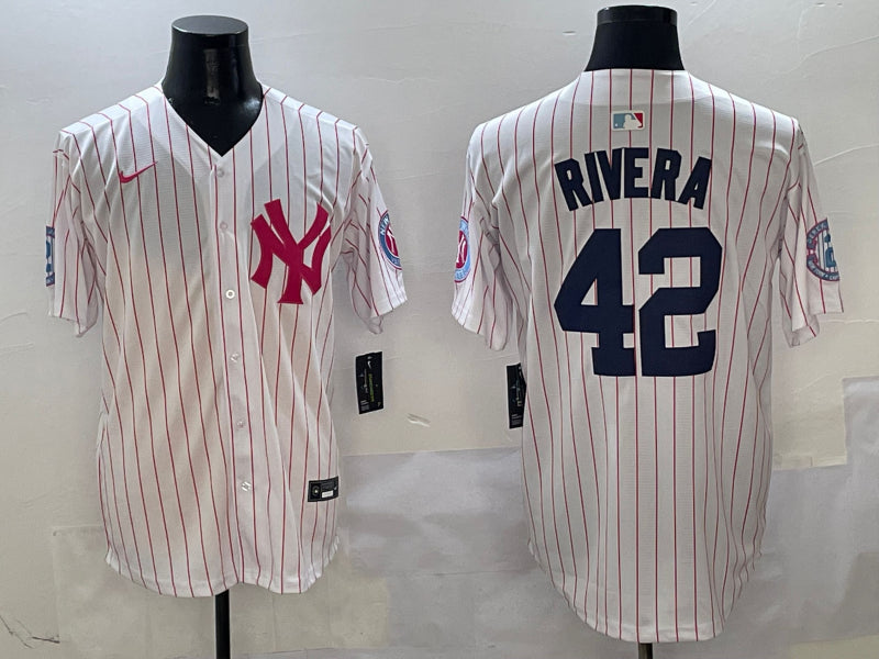 Men’s New York Yankees Mariano Rivera #42 White Team Jersey