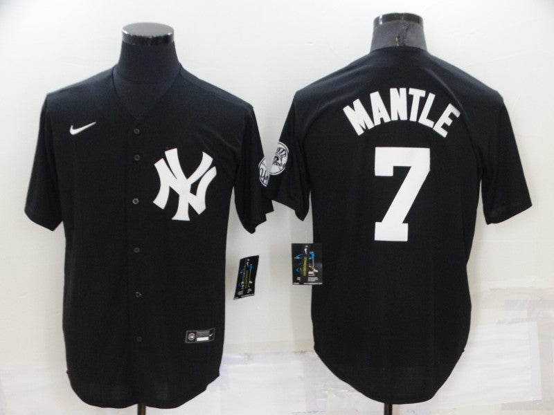 Men’s New York Yankees Mickey Mantle #7 Black Baseball Jersey