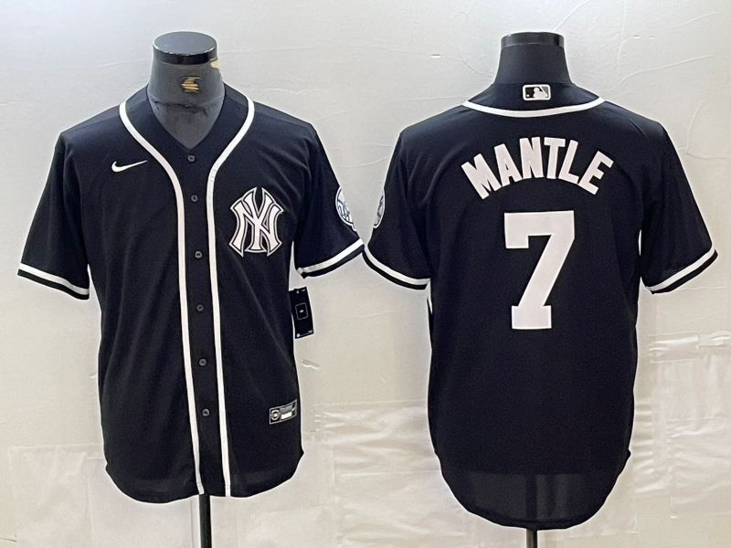 Men’s New York Yankees Mickey Mantle #7 Black Limited Jersey