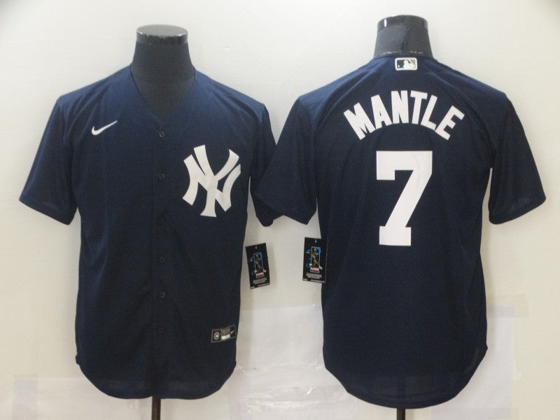 Men’s New York Yankees Mickey Mantle #7 Navy Baseball Jersey