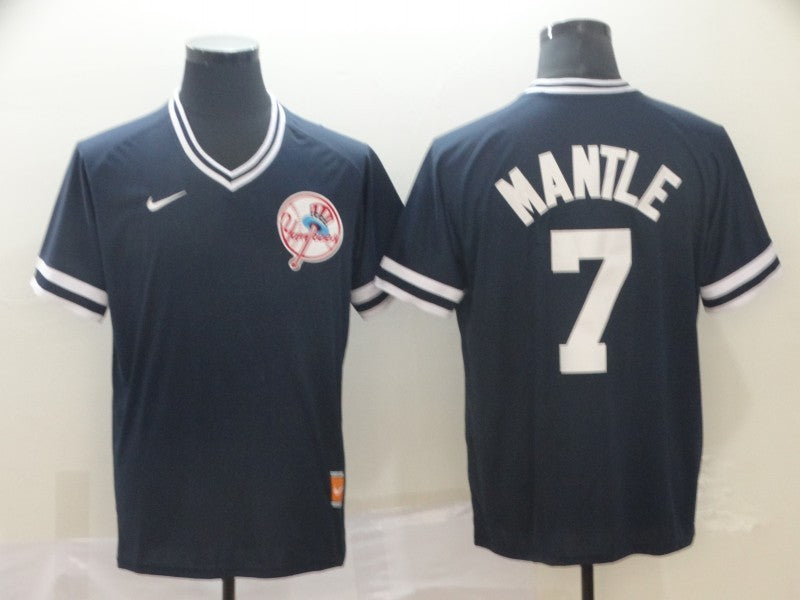 Men’s New York Yankees Mickey Mantle #7 Navy Jersey