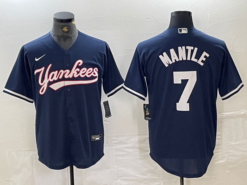 Men’s New York Yankees Mickey Mantle #7 Navy Limited Jersey