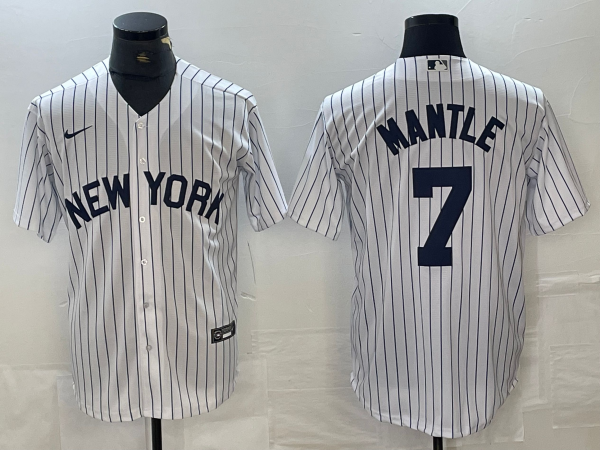 Men’s New York Yankees Mickey Mantle #7 White Limited Jersey