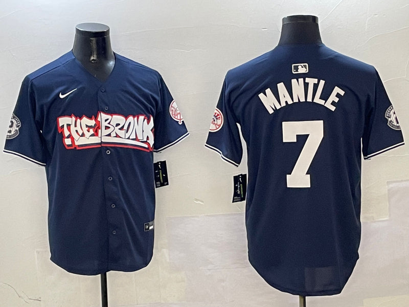 Men’s New York Yankees Mickey Mantle Navy Limited Jersey