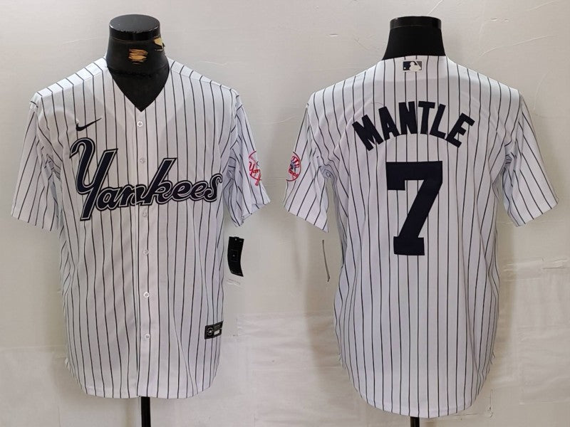 Men’s New York Yankees Mickey Mantle White Jersey