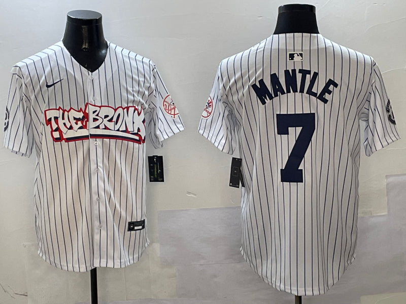Men’s New York Yankees Mickey Mantle White Limited Jersey