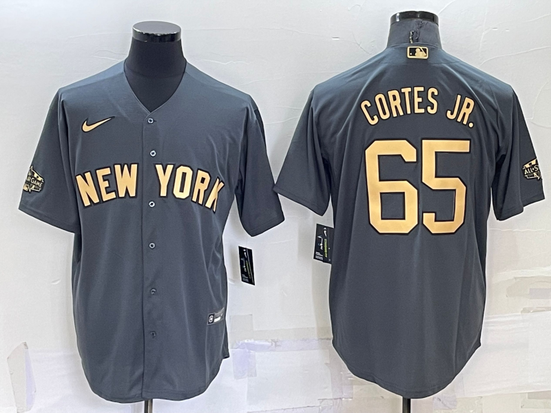 Men’s New York Yankees Nestor Cortes Jr. #65 Gray Baseball Jersey