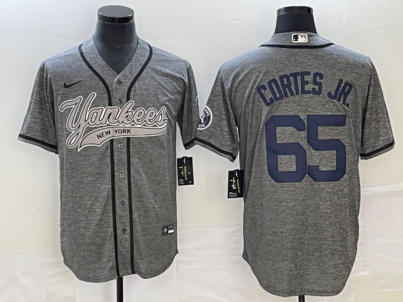 Men’s New York Yankees Nestor Cortes Jr. #65 Gray Jersey Joint Edition