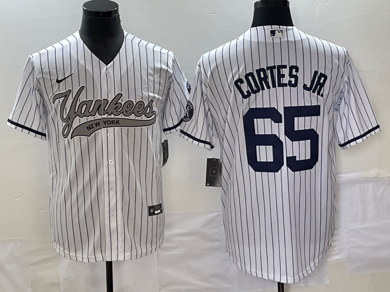 Men’s New York Yankees Nestor Cortes Jr. #65 White Jersey Joint Edition