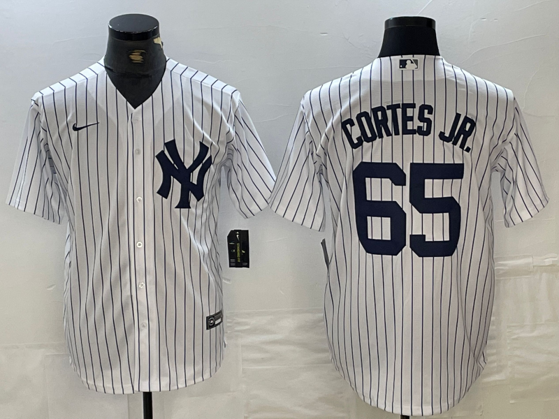 Men’s New York Yankees Nestor Cortes Jr. #65 White Jersey