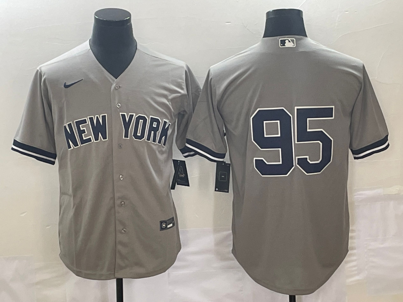 Men’s New York Yankees Oswaldo Cabrera #95 Gray Name Jersey
