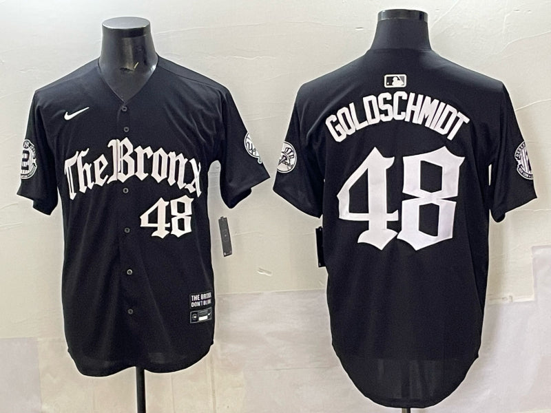 Men’s New York Yankees Paul Goldschmidt #48 Black Jersey