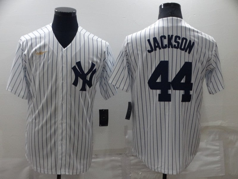 Men’s New York Yankees Reggie Jackson #44 White Baseball Jersey
