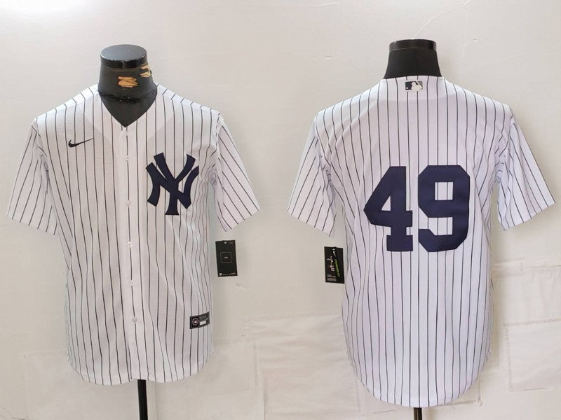 Men’s New York Yankees Ron Guidry #49 White Limited Jersey