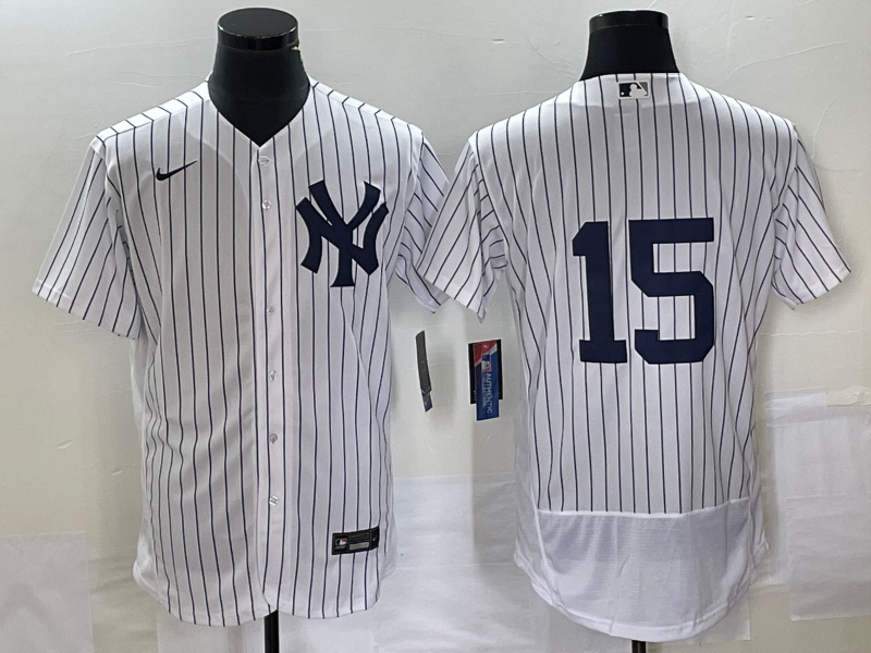 Men’s New York Yankees Thurman Munson #15 White Name Jersey