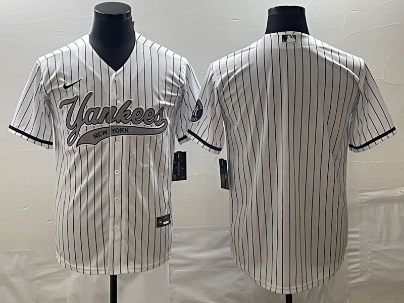 Men’s New York Yankees White Blank Jersey Joint Edition