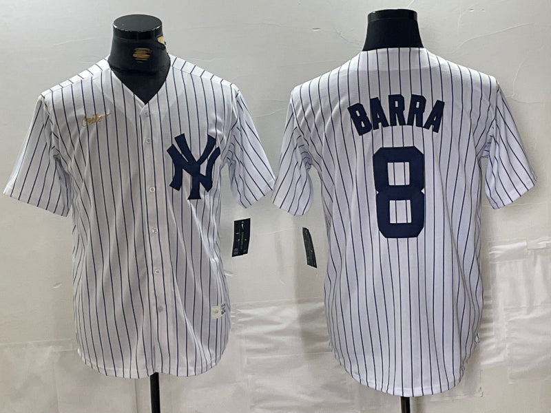 Men’s New York Yankees Yogi Berra #8 White Home Cooperstown Collection Jersey
