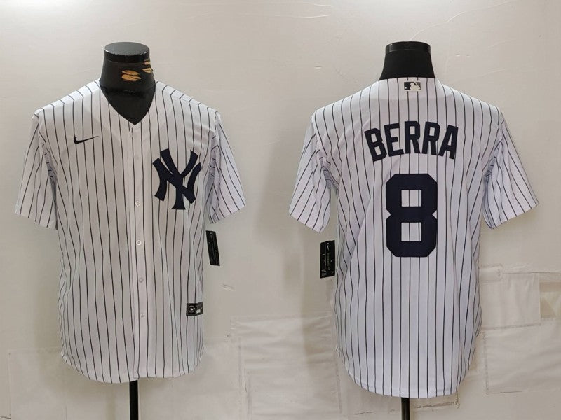 Men’s New York Yankees Yogi Berra #8 White Home Limited Jersey