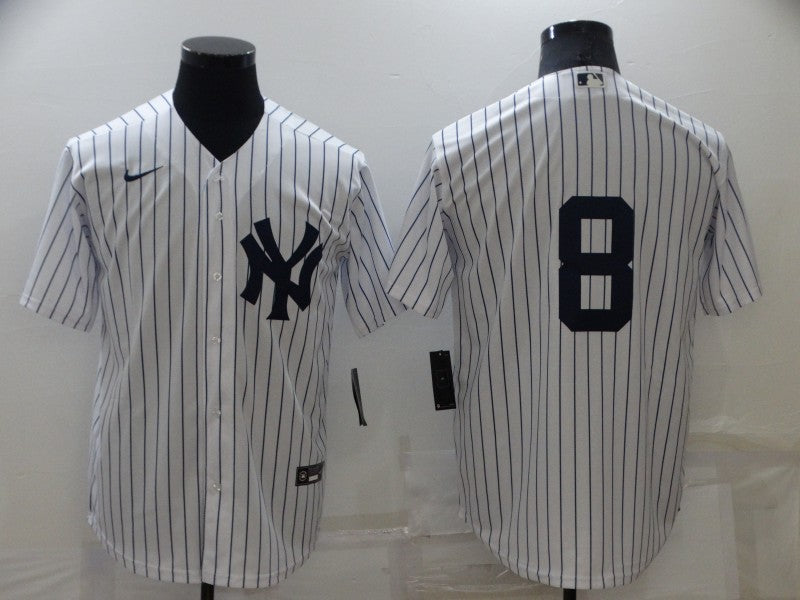 Men’s New York Yankees Yogi Berra #8 White Name Jersey