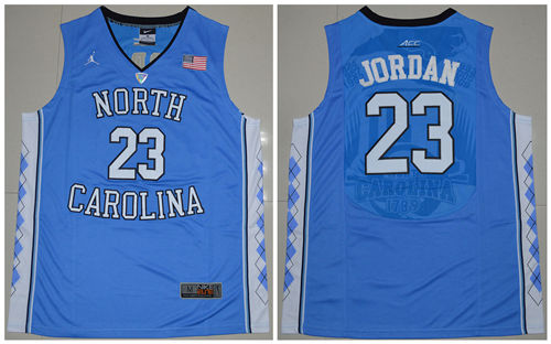 Men’s North Carolina Tar Heels #23 Michael Jordan Blue College Baseketball Jersey