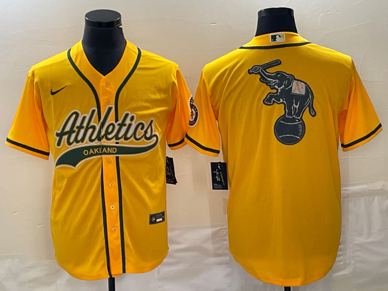 Men’s Oakland Athletics Gold Jersey Joint Edition