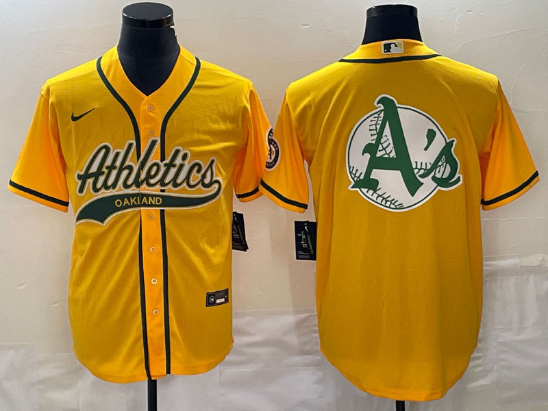 Men’s Oakland Athletics Gold Team Jersey Joint Edition