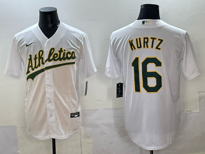 Men’s Oakland Athletics Nick Kurtz #16 White Home Jersey