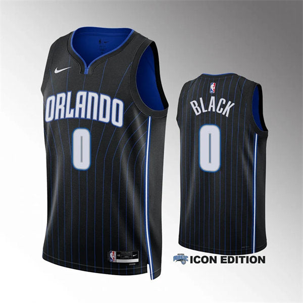 Men’s Orlando Magic #0 Anthony Black Black Icon Edition Player Jersey