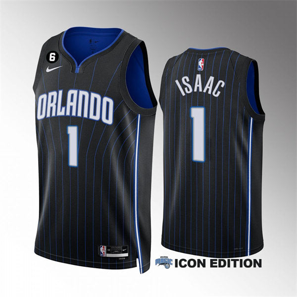 Men’s Orlando Magic #1 Jonathan Isaac 2022-23 Black Icon Edition Player Jersey