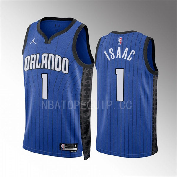 Men’s Orlando Magic #1 Jonathan Isaac 2022-23 Blue Statement Edition Swingman Jersey