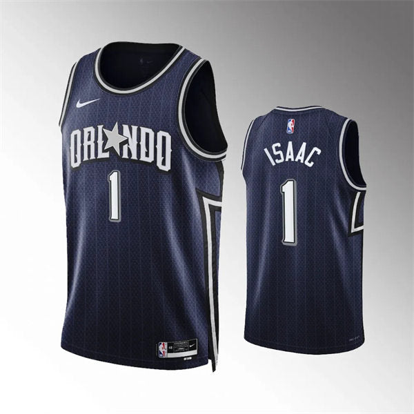 Men’s Orlando Magic #1 Jonathan Isaac 2023-24 City Edition Swingman Jersey Navy