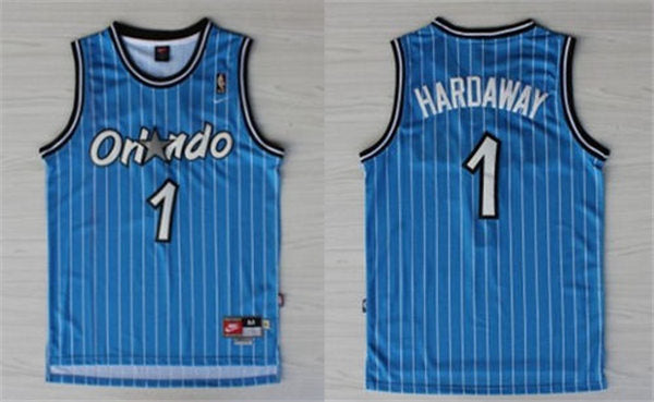 Men’s Orlando Magic #1 Penny Hardaway Nike Blue Pinstripe Retro Jersey