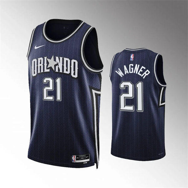 Men’s Orlando Magic #21 Moritz Wagner 2023-24 City Edition Swingman Jersey Navy