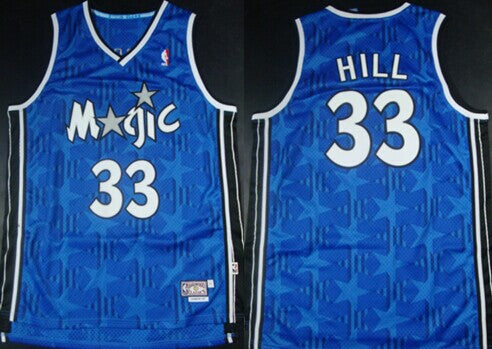 Men’s Orlando Magic #33 Grant Hill Blue All-Star Swingman Throwback Jersey