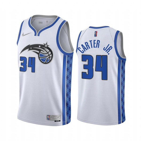Men’s Orlando Magic #34 Wendell Carter Jr. White 2020-21 Earned Edition Jersey