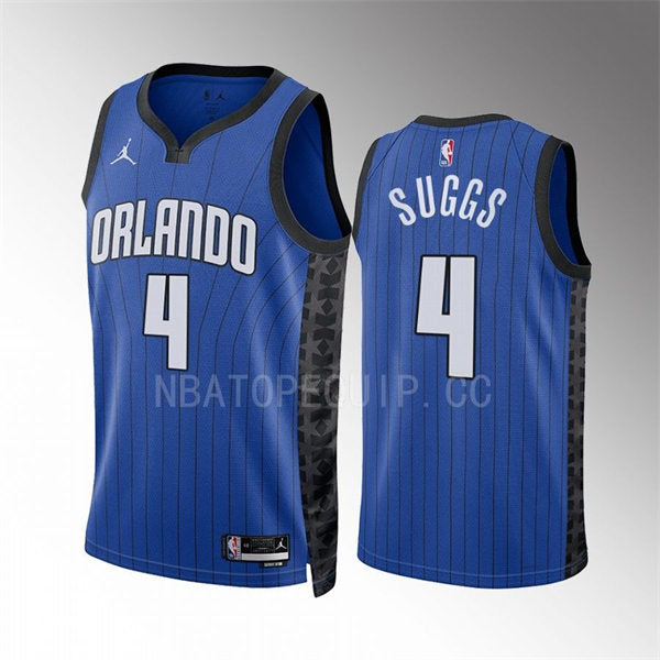 Men’s Orlando Magic #4 Jalen Suggs 2022-23 Blue Statement Edition Swingman Jersey