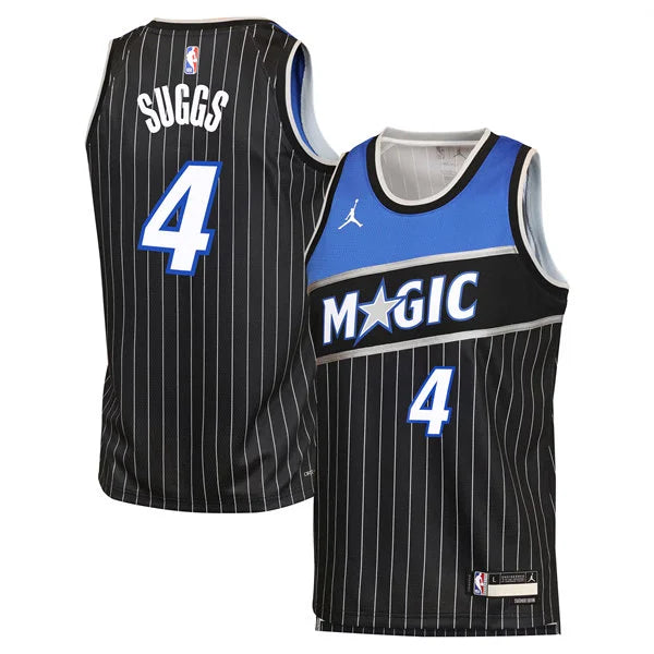Men’s Orlando Magic #4 Jalen Suggs 2025-26 Black Statement Edition Swingman Jersey