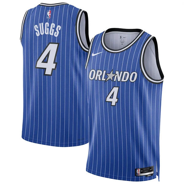 Men’s Orlando Magic #4 Jalen Suggs 2025-26 Blue Icon Edition Swingman Jersey