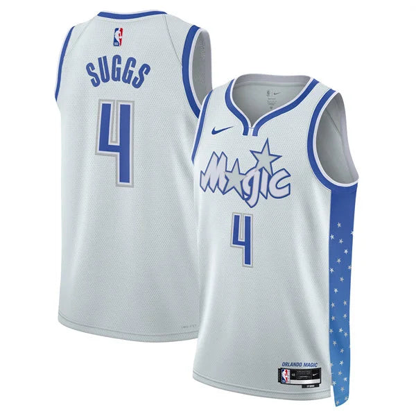 Men’s Orlando Magic #4 Jalen Suggs 2025-26 Silver City Edition Swingman Jersey