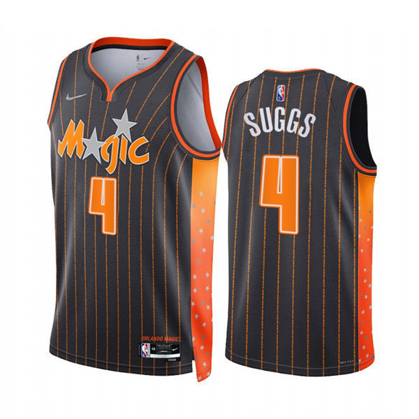 Men’s Orlando Magic #4 Jalen Suggs Anthracite 2021-22 City Edition Jersey