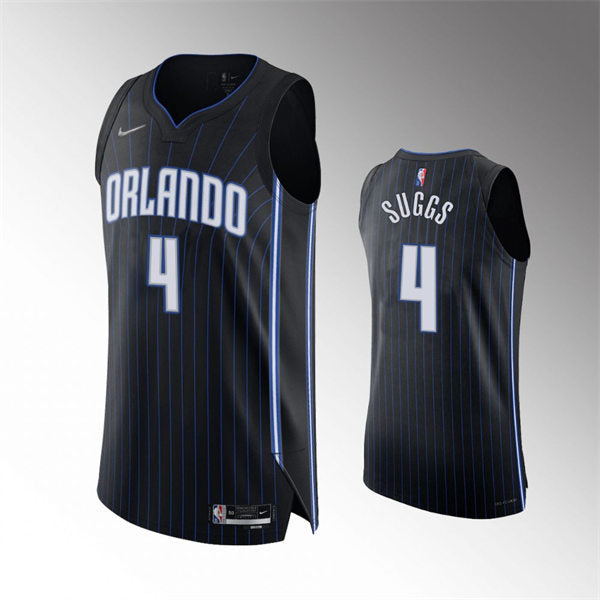 Men’s Orlando Magic #4 Jalen Suggs Black Icon Edition Jersey