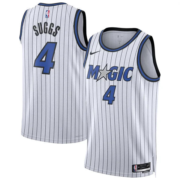 Men’s Orlando Magic #4 Jalen Suggs Nike 2025-26 White Association Edition Jersey