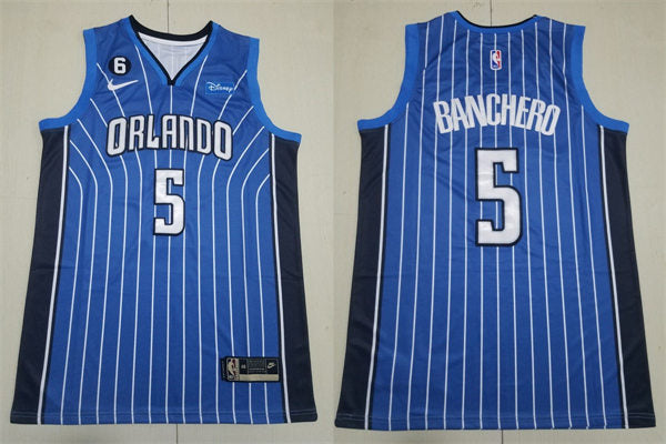 Men’s Orlando Magic #5 Paolo Banchero 2022-23 Blue Icon Edition Player Jersey