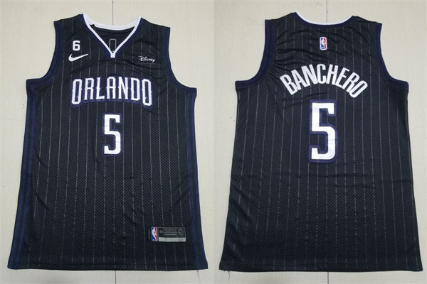 Men’s Orlando Magic #5 Paolo Banchero 2022-23 City Edition Swingman Jersey Black