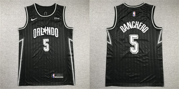 Men’s Orlando Magic #5 Paolo Banchero 2023-24 City Edition Swingman Jersey Navy