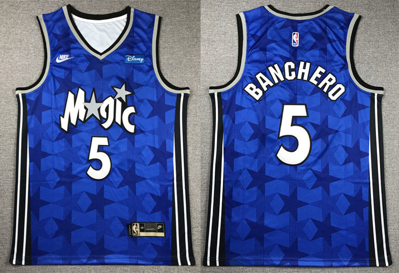 Men’s Orlando Magic #5 Paolo Banchero 2023-24 Classic Edition Jersey – Blue
