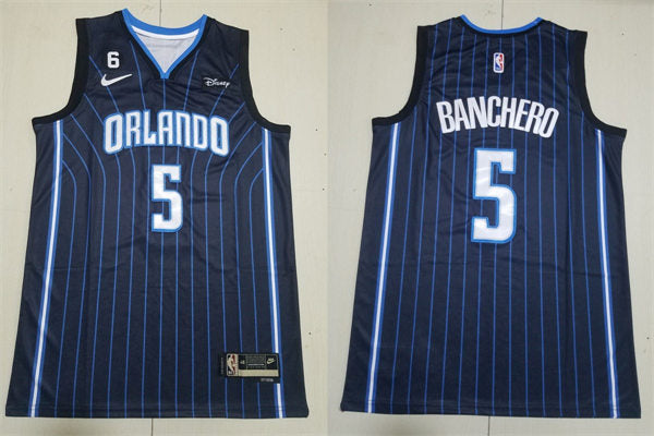 Men’s Orlando Magic #5 Paolo Banchero Black Icon Edition Jersey