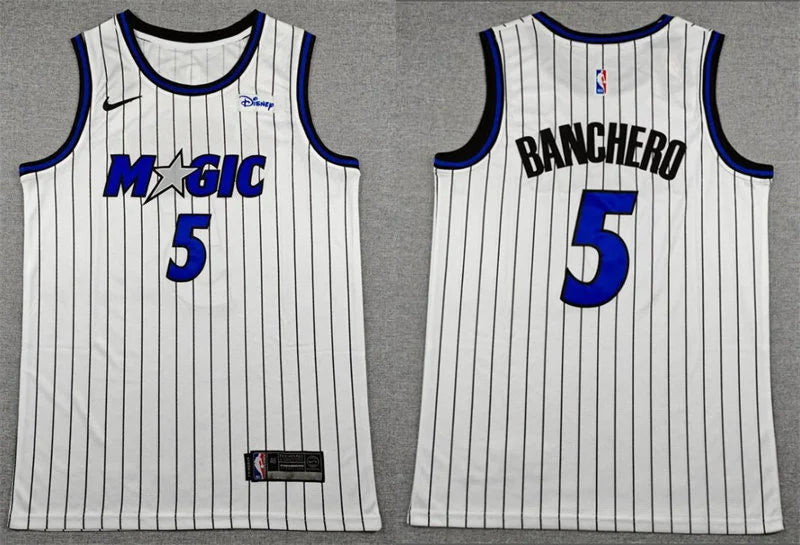 Men’s Orlando Magic #5 Paolo Banchero Nike 2025-26 White Association Edition Jersey
