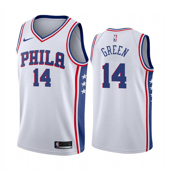 Mens Philadelphia 76ers #14 Danny Green Nike White Association Edition Jersey