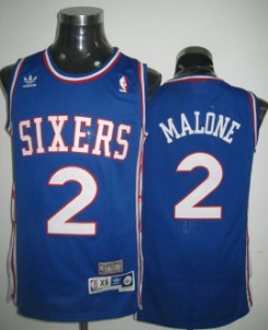 Men’s Philadelphia 76ers #2 Moses Malone Blue Hardwood Classics Soul Swingman Throwback Jersey
